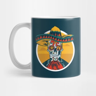 Day of the Dead Sugar Skull Vaquero with Sombrero Mug